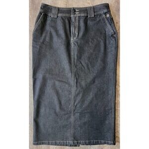 Duck Head long denim skirt, light black size 10‎